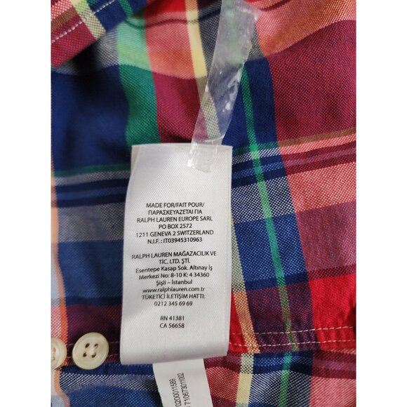 Ralph Lauren Men's Red/Multicolor Plaid Button-Up Long Sleeve Shirt Size XL/TG - Picture 9 of 16